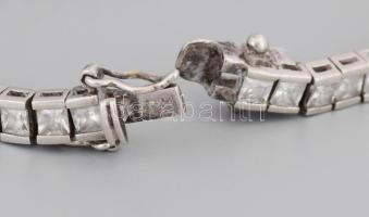 Ezüst (Ag) karkötő, köves díszítéssel, jelzett, h: 20 cm, bruttó 16g