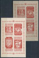 1949/1a +1c Bélyegbarátok II. Gyűjteménybemutató emlékív (6.000)