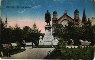 1918 Miskolc, Szemere szobor, zsinagóga. Orosz Ferenc kiadása (szakadás / tear)