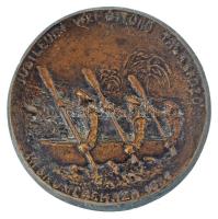 1981. "Jubileumi Vízi Úttörő Találkozó - Kiskunlacháza 1981" egyoldalas, öntött bronz plakett (~100mm) T:XF kis karc