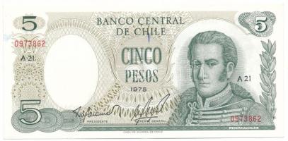 Chile 1975. 5P "A21 0973862" T:XF Chile 1975. 5 Pesos "A21 0973862" C:XF Krause P#149a