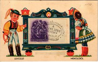 1938 Miskolc, Miskolci Bélyegkiállítás. Grünwald Ignác kiadása + "1938 III. Miskolci Bélyegkiállítás A Szent Jobb Hetében" So. Stpl (vágott / cut)