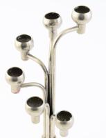 Fördős László (1938- ): Iparművész hétágú gyertyatartó. Fém, jelzett, kopásokkal m: 28 cm 1960-ban k...