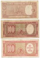 Chile DN(1958-1959) 10P (1 Condor) + DN(1953-1956) 100P (10 Condor) + DN(1962) 100P piros "10c&...