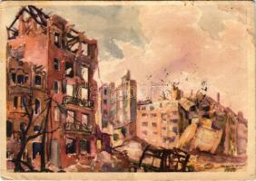 1947 Budapest, Budai dunaparti részlet 1945 tavaszán s: Blaski János (lyuk / pinhole)