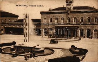 Bologna, Stazione Centrale / railway station, automobile, fountain (fl)