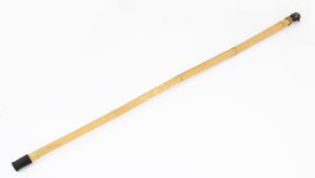 Nád sétabot, kihúzható tőrrel, vas férfifej markolattal, tőr h: 55 cm, teljes h: 110 cm