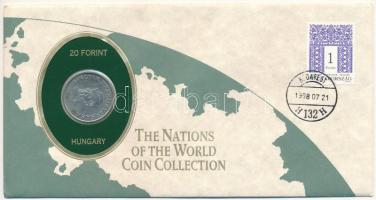 Magyarország 1989. 20Ft felbélyegzett "The Nations of the World Coin Collection" borítékban T:UNC,AU patina