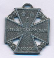 1916. "Károly-csapatkereszt" Zn kitüntetés mellszalag és függesztőkarika nélkül T:XF oxidáció 1916. "Charles Troop Cross" Zn decoration without ribbon and suspension ring C:XF oxidation NMK 295.
