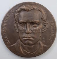 Hunyadi László (1933): Balázs Ferenc. Mázas gipsz plakett, kopással, d: 23 cm