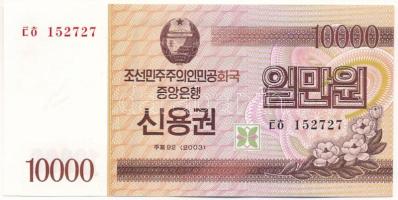 Észak Korea 2003. 10.000W takarékjegy T:UNC-AU North Korea 2003. 10.000 Won savings bond C:UNC-AU