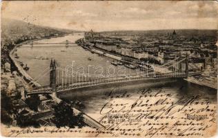 1903 Budapest, Erzsébet híd, Tabán, Döbrentei tér. Divald Károly 557. sz. (fl)