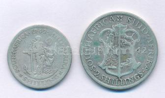 Dél-Afrika 1942. 1Sch Ag "VI. György" + 2Sch Ag "VI. György" T:VF,F South Africa 1942. 1 Schillings Ag "George VI" + 2 Schillings Ag "George VI" C:VF,F Krause KM#853, KM#855