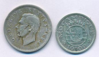 Dél-Afrika 1952. 2Sch Ag "VI. György" + Mozambik 1960. 10Esc Ag T:VF, patina
South Africa...
