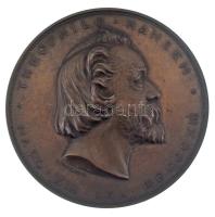 Ausztria 1886. "Theophilo Hansen Nato XIII IVL MDCCCXIII / Septvageniaro Disicpvlo et Sectatores Grato Animo D. D. D." kétoldalas bronz emlékérem, eredeti tokban (60,5mm) T:AU