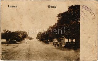 1924 Lepsény, Fő utca. Hangya szövetkezet kiadása (lyuk / pinhole)