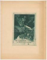 Bosco, Alfonso Maria (1858-1921): Ex-libris dr. Reich Milton Oszcar. Rézkarc, papír, jelzett a karcon, 15×11 cm