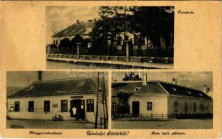 1942 Süttör (Fertőd), Óvózárda, Római katolikus plébánia, Hangya szövetkezet üzlete, kerékpár. Steegmüller fényképész (EK)