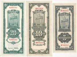 Kína 1930. 5CGU + 10CGU + 20CGU T:AU,F szép papír China 1930. 5 Customs Gold Units + 10 Customs Gold...