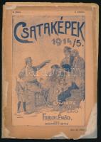 Farkas Emőd: Csataképek 1914/5. Kis történetek a nagy háborúból. Gyűjtötte és írta: - - . Hetedik füzet. Bp., 1915, Wodianer F. és Fiai, 32 p. Kiadói papírkötés, sérült, ragasztott borítóval, kissé sérült lapszélekkel, a lapok többsége kijár.