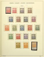 1920-1922 Bélyeg és alkalmi bélyegzés gyűjtemény maradvány albumlapokon, Schaubek kék vászon kötésű ...