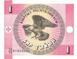 Kirgizisztán 6db (4klf) modern bankjegy T:I