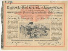 Budapest 1904. "Erzsébet királyné Sanatorium Sorsjegykölcsön" sorsjegye 5K értékben, magyar és német nyelven, szárazpecséttel T:F, szép papír