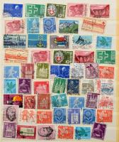 Svájc kb. 700 régi és modern bélyeg kopottas 8 lapos berakóban