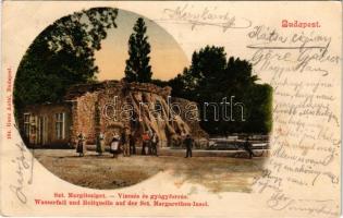 1904 Budapest XIII. Margitsziget, vízesés és gyógyforrás. Ganz Antal 104. (EB)