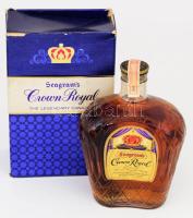 Seagram's Crown Royal kanadai whiskey 4/5 quart 80 proof eredeti dobozban díszzsákban 1960 körül