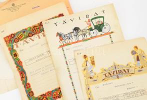 cca 1906-1936 Vegyes céges fejléces levelek, táviratok, stb. (közte Fried Bern. és Fiai Bőripari és ...