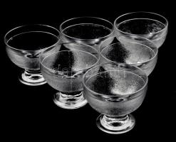 Fagylaltos kehely garnitúra, 6 darab, minimális kopással, d: 10 cm, m: 8,5 cm