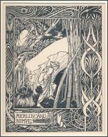 Beardsley, Aubrey Vincent (1872-1898) után: Merlin and Nimve, nyomat, papír, jelzés nélkül, paszpart...