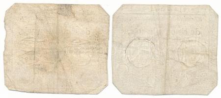 Franciaország 1792-1793. 50s "Assignata" (2xklf) vízjeles papíron, szárazpecséttel T:F,VG
...