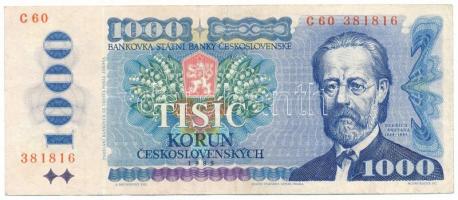 Csehszlovákia 1985. 1000K "C 60 381816" T:F Czechoslovakia 1985. 1000 Korun "C 60 381816" C:F Krause P#98