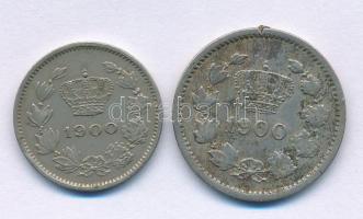 Románia 1900. 5b Cu-Ni + 10b Cu-Ni T:XF,F egyiken ph. Romania 1900. 5 Bani Cu-Ni + 10 Bani Cu-Ni C:XF,F one with edge error Krause KM#28, KM#29