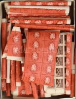 Kb 2-3.000 db II. inflációs bélyeg ívdarabok, összefüggésekben (2 klf érték), dobozban