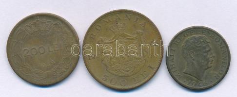 Románia 1945. 200L Ni-sárgaréz "I. Mihály" + 500L Ni-sárgaréz "I. Mihály" + 1946. 2000L Ni-sárgaréz "I. Mihály" T:XF,VF patina Romania 1945. 200 Lei Ni-brass "Mihai I" + 500 Lei Ni-brass "Mihai I" + 1946. 2000 Lei Ni-brass "Mihai I" C:XF,VF patina Krause KM#66, KM#67, KM#69