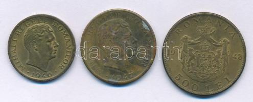 Románia 1945. 500L Ni-sárgaréz "I. Mihály" + 1946. 2000L Ni-sárgaréz "I. Mihály" + 1947. 10.000L Ni-sárgaréz "I. Mihály" T:XF,VF patina Romania 1945. 500 Lei Ni-brass "Mihai I" + 1946. 2000 Lei Ni-brass "Mihai I" + 1947. 10.000 Lei Ni-brass "Mihai I" C:XF,VF patina Krause KM#67, KM#69, KM#76