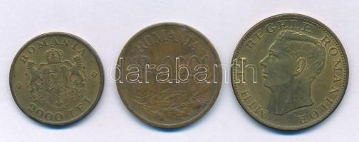 Románia 1945. 500L Ni-sárgaréz "I. Mihály" + 1946. 2000L Ni-sárgaréz "I. Mihály"...