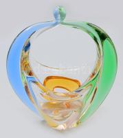 Chribska cseh anyagában színezett asztaldísz, cca 1970, jelzés nélkül, hibátlan, m: 19 cm