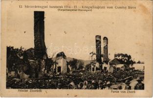 Zboró, Zborov; Részlet 12. Sárosvármegyei harcterek 1914-15. / Partie von Zboró, Kriegschauplatz vom Comitat Sáros / WWI military, ruins (fl)