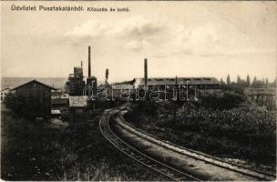 Pusztakalán, Kalán, Calan; Kőzúzda és kohó, iparvasút. Thiesz Márton kiadása / iron factory, smelter, stone crushing plant, industrial railway (EB)