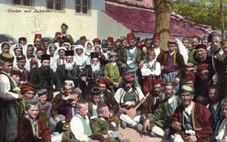 Gusle player with audience