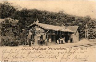 Wien, Vienna, Bécs; Weidlingau-Wurzbachthal, Haltestelle. Ledermann Jr. / railway station (wet corner)