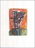 A. Varga Imre (1953-): Sárga izzásban (cím nélkül). Vegye technika, papír, jelzett, paszpartuban, 21x14,5 cm