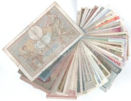 70db-os vegyes magyar- és külföldi bankjegy tétel, benne Eritrea, Francia, Magyar, Német, Nigéria, s...