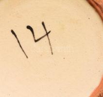 Tiszafüredi gazdagon díszített miskakancsó, jelzett, kis kopással, m: 21 cm