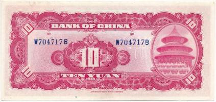 Kínai Köztársaság 1940. 10Y "Bank of China" T:AU,XF
Republic of China 1940. 10 Yuan &quot...