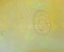 Zsolnay eozin mintás kagyló alakú kínáló, jelzett, hibátlan, 18x18 cm